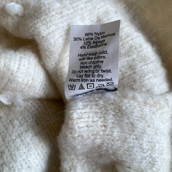 Madewell Pom Pom Turtleneck Sweater Tunic Size Medium M in Cream/White - Picture 6 of 6